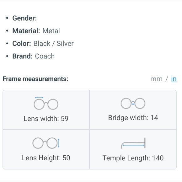 Coach Women's Aviator Sunglasses HC7072B Black Silver L - Picture 9 of 14